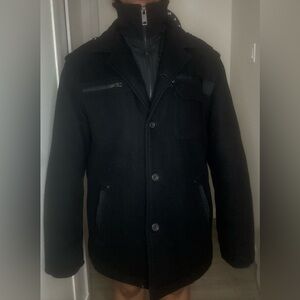 Stones Men's Classic Black Coat for the Winter